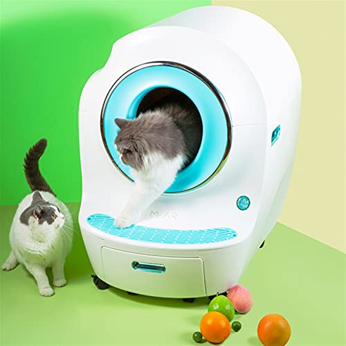 Arenero Gatos Caja de arena elegante Caja eléctrica Aseo automático de gato Aseo grande Almacén esférico bajo de bajo ruido Caja de arena de gato 9L Capacidad de basura de gato, adecuado para gatos de