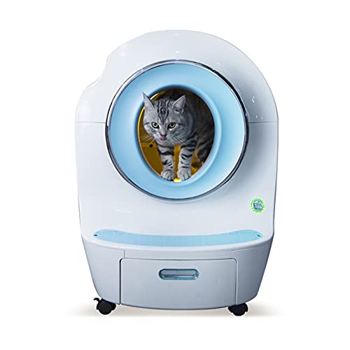 Arenero Gatos Caja de arena elegante Caja eléctrica Aseo automático de gato Aseo grande Almacén esférico bajo de bajo ruido Caja de arena de gato 9L Capacidad de basura de gato, adecuado para gatos de