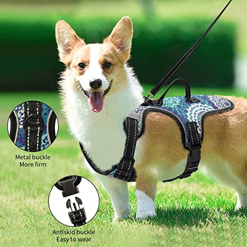 Arnés y correa para mascotas oriental, diseño multicolor, pequeño para gatos y perros, a prueba de escapes, chaleco ajustable para perros, arnés para gatos y caminatas al aire libre