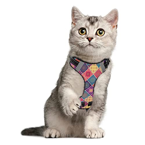 Arnés y correa para mascotas oriental, estilo vintage, para gatos y perros, a prueba de escape, ajustable, arnés para gatos y paseos al aire libre