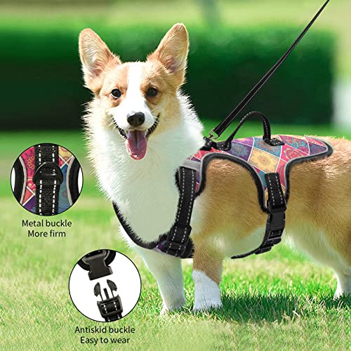 Arnés y correa para mascotas oriental, estilo vintage, para gatos y perros, a prueba de escape, ajustable, arnés para gatos y paseos al aire libre