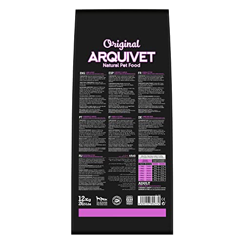 Arquivet Original Adult - Pienso para Perros Adultos - Cordero y arroz - Comida para Perros - Alimento seco para Perros - Alimentación Canina - Pienso Saludable - 12 kg