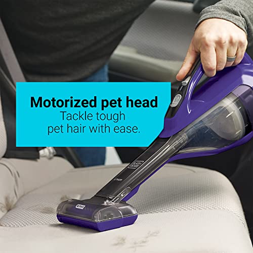 Aspiradora de mano Black+Decker para mascotas, inalámbrica, color morado (HLVA325JP07)