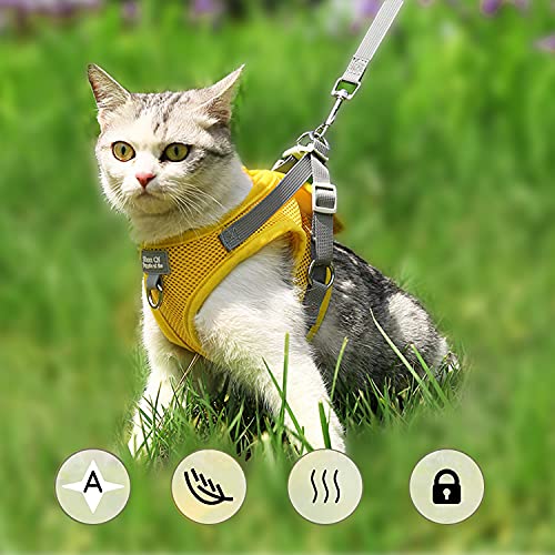 Auflosung Harnais Chat,Harnais Pour Chat Reglable,Anti éVasion Harnais LéGer Pour Chaton,RéFléChissant Harnais Chat, Harnais Chaton Respirant, Pour Chats, Chiots Et Lapins