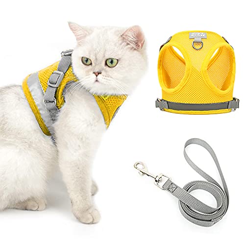 Auflosung Harnais Chat,Harnais Pour Chat Reglable,Anti éVasion Harnais LéGer Pour Chaton,RéFléChissant Harnais Chat, Harnais Chaton Respirant, Pour Chats, Chiots Et Lapins