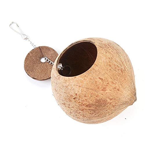 aula colgante de loro de pájaro, nido de pájaro, hamaca para pájaros, cama de cabaña para loro de mascota, nido de pájaro de concha de coco, jaula de hamaca colgante, caseta para colgar en c 1