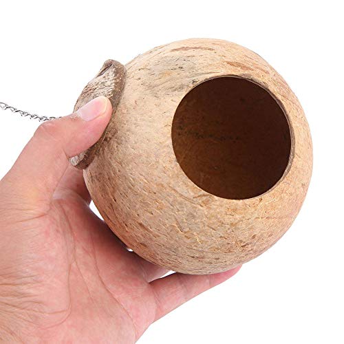 aula colgante de loro de pájaro, nido de pájaro, hamaca para pájaros, cama de cabaña para loro de mascota, nido de pájaro de concha de coco, jaula de hamaca colgante, caseta para colgar en c 1