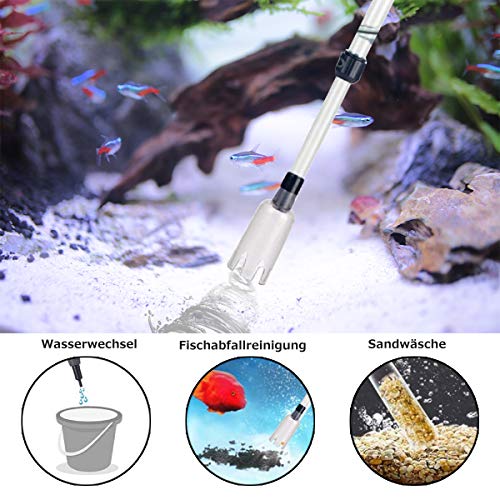 AUPERTO Limpiador de grava para acuario, sifón de vacío, bomba para cambio de agua/grava/filtro/limpieza de suciedad para tanques de peces.