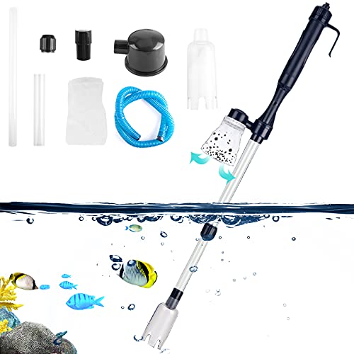 AUPERTO Limpiador de grava para acuario, sifón de vacío, bomba para cambio de agua/grava/filtro/limpieza de suciedad para tanques de peces.