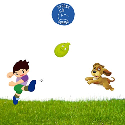 AVANZONA Pelota para Perros Cachorros, Forma de Huevo, Rugby de Goma Natural, Juguete Durable Dental Masticable, Indestrucdible, Elásticidad para Perros Pequeños y Medianos. 10cm, Verde