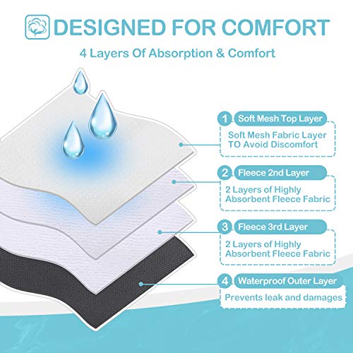 Avont 3 Packs - Pañales Lavables para Perras, Reutizables y Duraderos para Perros Hembra, Female Dog Diapers Altamente Absorbentes -M, 13"-19" Cintura, Negro/Marrón/Gris
