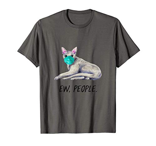 AZUL RUSO Gato Con Mascarilla Ew, People Camiseta