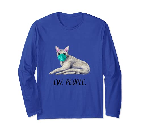 AZUL RUSO Gato Con Mascarilla Ew, People Manga Larga