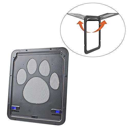 AZXAZ Puerta magnética para mascotas con aleta para gatos pequeños y perros, 2 vías, instalación rápida, color negro