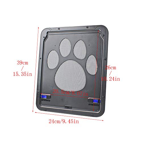 AZXAZ Puerta magnética para mascotas con aleta para gatos pequeños y perros, 2 vías, instalación rápida, color negro