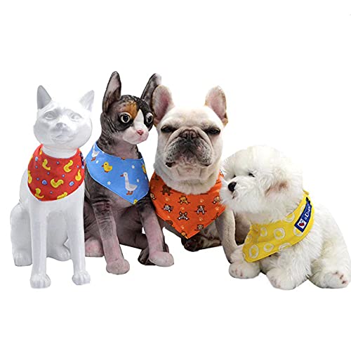 Babero de Enfriamiento para Mascotas Toalla Fresca para Perros Banda Triangular Fría para Mascotas, Bufanda de Enfriamiento para Mascotas para Gatos/Perros,Red Yellow,L(Neck40