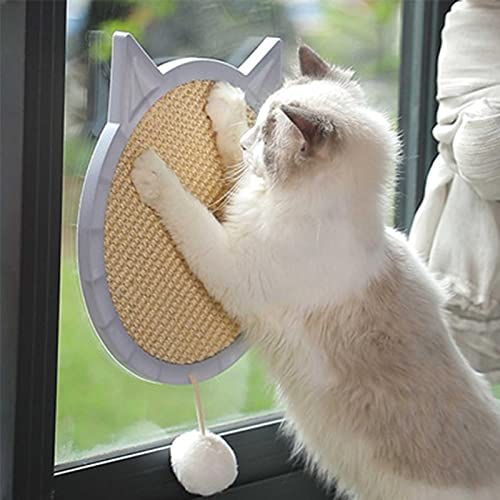 Bagalqio Tablero Rascador para Gatos, Rascador para Gatos, Tablero Rascador De Uñas para Esmerilar Gatos De Sisal Colgante con 4 Ventosas, Almohadilla para Raspar Gatos con Estructura ABS Original