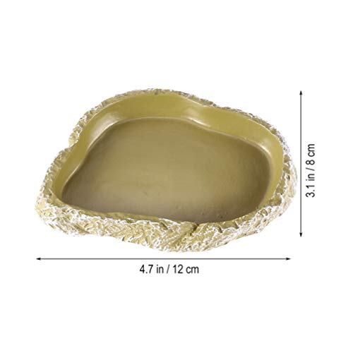 Balacoo Paquete de 2 Cuencos de Alimentación de Reptiles Cuenco de Agua de Resina Cuenco de Comida para Tortuga Lagartija Leopardo GECO Barbudos Dragones Accesorios