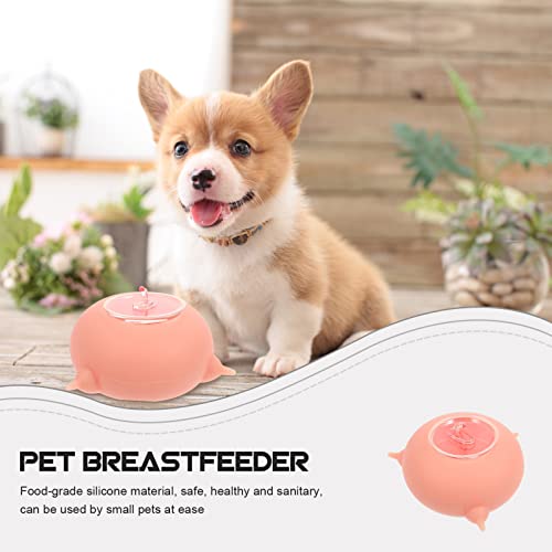 Balacoo Perrito Pezón Alimentador Silicona Pezón 3 Estación de Enfermería Nuevo Perro Gato Leche Cuenco Pequeño Mascota Alimentador de Leche para Gatitos Perritos Conejos Pequeños