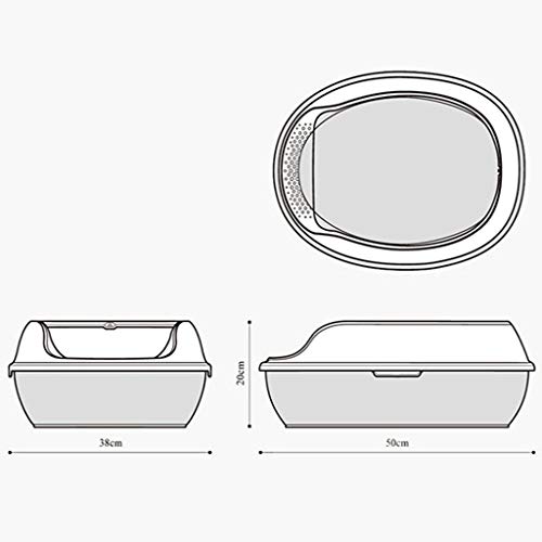 Bandeja de Arena Cerrado Semi-tocador del Gato de Arena Cuenca del Animal doméstico del Gato Grandes Suministros del Gato del Espacio for IR al baño del Gato del Gato Pot arenero Gatos