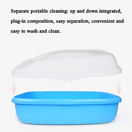 Bandeja higiénica para Gatos Modelo Arenero para Gatos Lecho higiénico para Gatos Abierto Surtidos Caja de Arena para Gatos,Blue