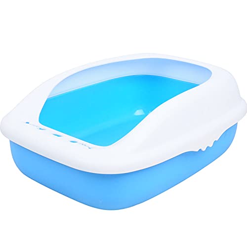 Bandeja higiénica para Gatos Modelo Arenero para Gatos Lecho higiénico para Gatos Abierto Surtidos Caja de Arena para Gatos,Blue