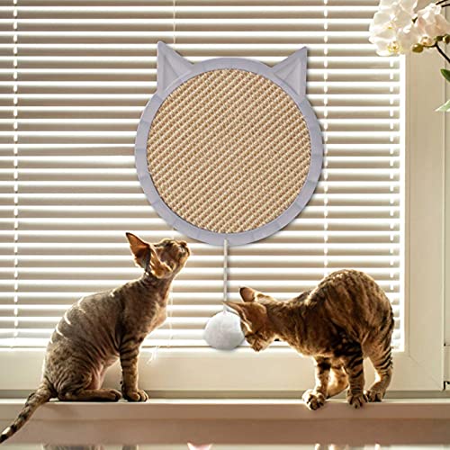 BAOLE Tablero Rascador para Gatos, Rascador para Gatos, Tablero Rascador De Uñas para Esmerilar Gatos De Sisal Colgante con 4 Ventosas, Almohadilla para Raspar Gatos con Estructura ABS Sensible