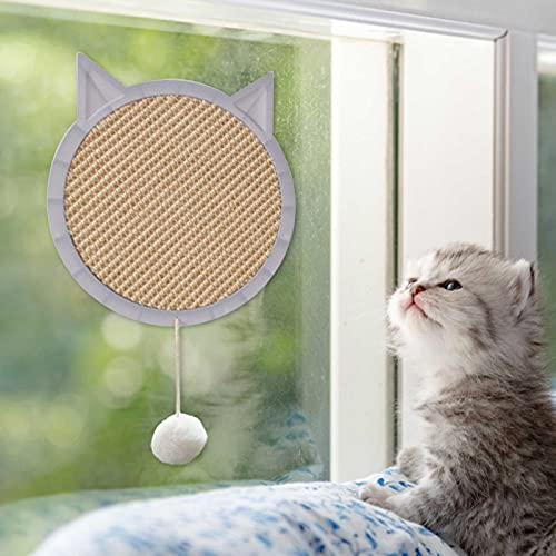 BAOLE Tablero Rascador para Gatos, Rascador para Gatos, Tablero Rascador De Uñas para Esmerilar Gatos De Sisal Colgante con 4 Ventosas, Almohadilla para Raspar Gatos con Estructura ABS Sensible