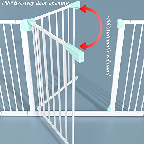 Barrera Seguridad Niños Escalera, 103 Cm Extra Alto Puertas De Seguridad para Niños Cierre Automático Uso Más Suave Y Silencioso para Escaleras Y Pasillos Interiores Y Exteriores