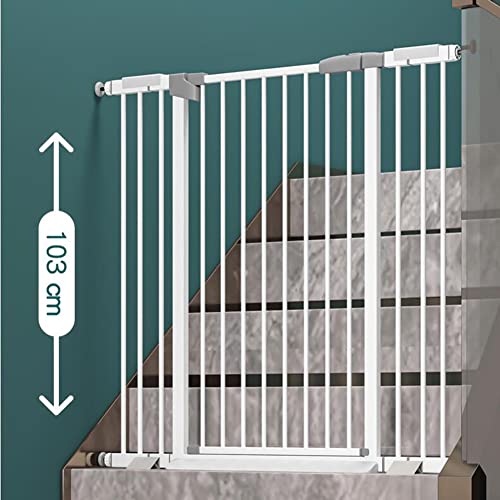 Barrera Seguridad Niños Escalera, 103 Cm Extra Alto Puertas De Seguridad para Niños Cierre Automático Uso Más Suave Y Silencioso para Escaleras Y Pasillos Interiores Y Exteriores