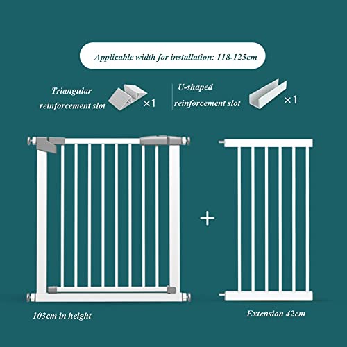 Barrera Seguridad Niños Escalera, 103 Cm Extra Alto Puertas De Seguridad para Niños Cierre Automático Uso Más Suave Y Silencioso para Escaleras Y Pasillos Interiores Y Exteriores