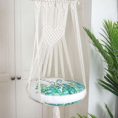 Beauneo Hamaca de Gato Tapiz Columpio Cama Macramé Cuerda de AlgodóN Gato Hamaca para Percha Colgar en la Pared Ventana para Dormir (Sin Tapete)