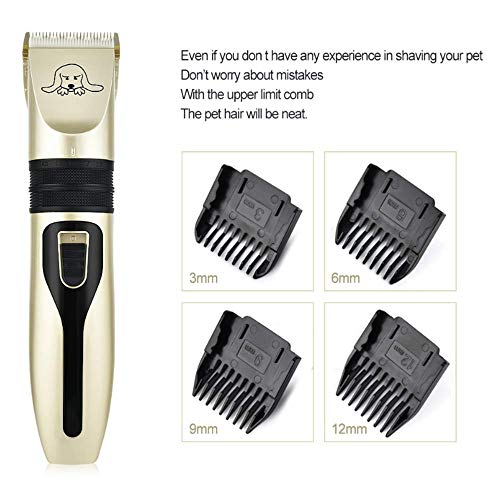 Beauty Searcher 10 Uds, Cortadora eléctrica para Perros, Mascotas, Perros y Gatos, Kit de Recortadora de Pelo, Juego de máquina de Corte de afeitadora Recargable de bajo Ruido