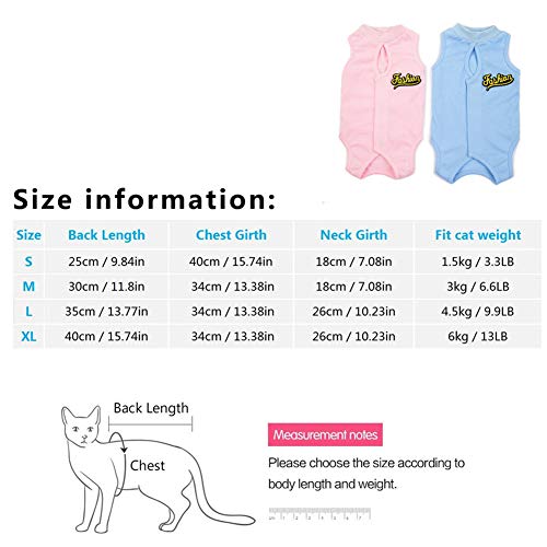 beautyhe Ropa De Gato EsterilizacióN Destete Ropa Anti-Lamer AlgodóN Ropa Acogedora Ropa Postoperatoria para Gatos Traje De RecuperacióN Mascota Blue,Small