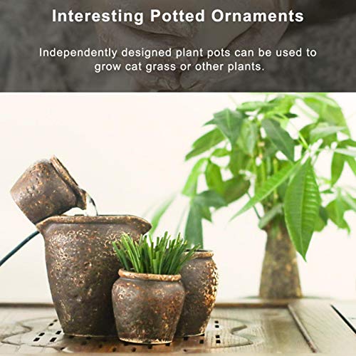 Bebederos para mascotas, Bebederos de circulación automática, Bebederos de cerámica para perros y gatos, Adornos decorativos para plantas caseras en macetas, para gatos y cachorros