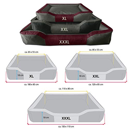 BedDog® Bruno Verde/Negro XXXL Aprox. 150x110cm colchón para Perro, 15 Colores, Cama para Perro, sofá para Perro, Cesta para Perro