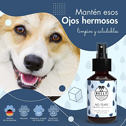 BELLY Spray Limpiador Ojos Perros con Aloe Vera - Limpiador Ojos Perros Blancos y Negros, Hidrata los Ojos y Elimina Manchas - Limpiador Ocular, Alternativa a Gotas Ojos y Toallitas Perro Ojos, 100ml