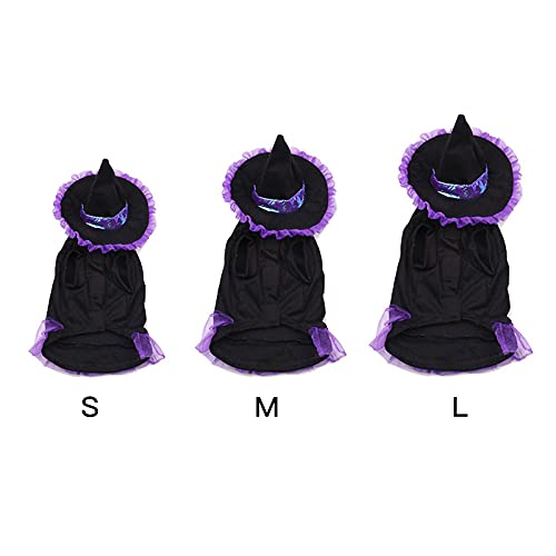BELUAPI Disfraz de Halloween para mascotas, disfraz de mago para disfraz de cosplay para mascotas con sombrero de mago para perro, gato y cachorro (pequeño)