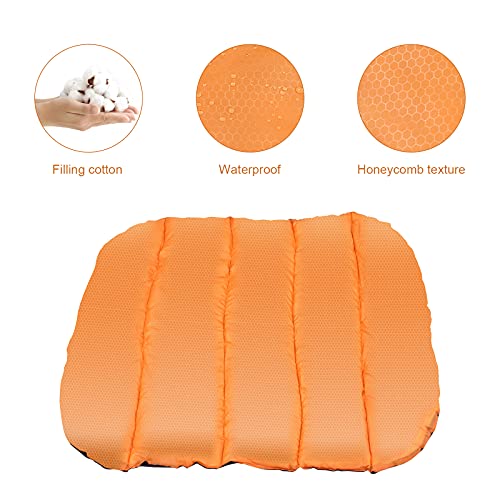 Beowanzk Cama Perro/Gato Antiestres Antimordeduras Elevada Cojin Colchon Perro Lavable Colchoneta Viaje Relajantes Cunas para Perros Exterior Impermeables Plegable Portatil (pequeño, Naranja)