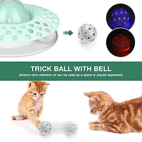 BestFire Cat Tease - Juguete interactivo para gatos eléctricos giratorios, diseño de mariposa, gatito, sonido, pista, bola de juguete para interior con alas luminosas