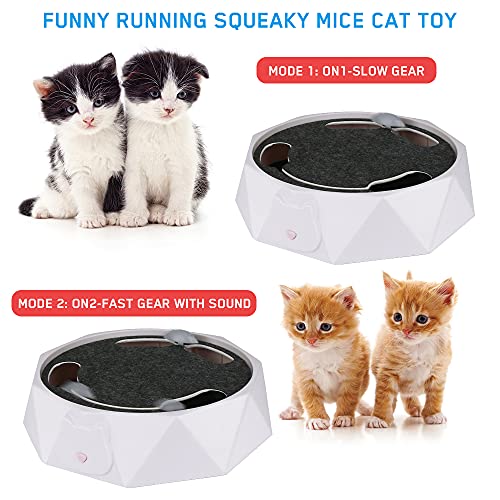BestFire Cat Tease Toy Pet Juguete eléctrico para Gatos Juguete Interactivo para Gatitos Juguetes Divertidos 2 Modos Juguete para Pista de Gatito con ratón Giratorio