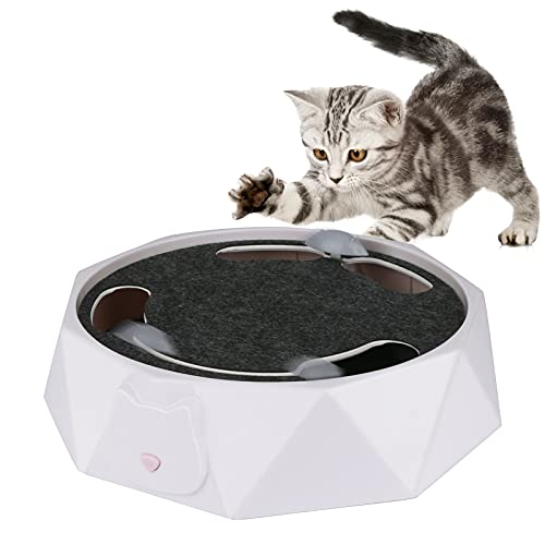 BestFire Cat Tease Toy Pet Juguete eléctrico para Gatos Juguete Interactivo para Gatitos Juguetes Divertidos 2 Modos Juguete para Pista de Gatito con ratón Giratorio