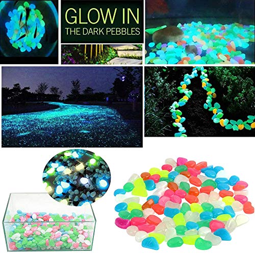 Bestgle 50 pcs Piezas Piedras Luminosas Stone Brillante Roca Fluorescente Adorno pecera para para jardín hogar Aire Libre Parques peceras Acuario Decoración