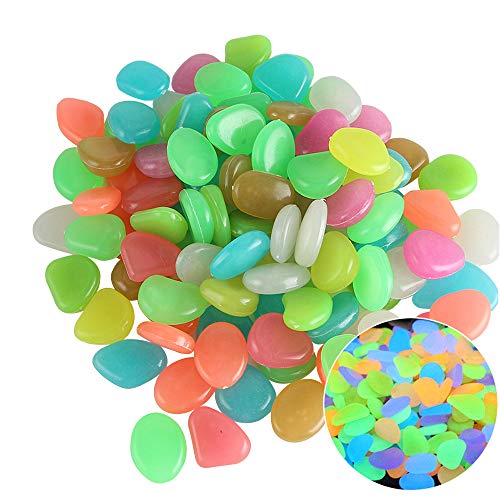 Bestgle 50 pcs Piezas Piedras Luminosas Stone Brillante Roca Fluorescente Adorno pecera para para jardín hogar Aire Libre Parques peceras Acuario Decoración