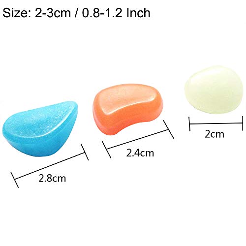 Bestgle 50 pcs Piezas Piedras Luminosas Stone Brillante Roca Fluorescente Adorno pecera para para jardín hogar Aire Libre Parques peceras Acuario Decoración