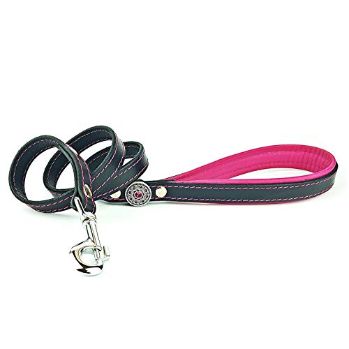 Bestia Bijou Correa de Piel auténtica para Perro. 114,3 cm de Largo, 2 cm de Ancho. Cierre Pesado. Remache decoración