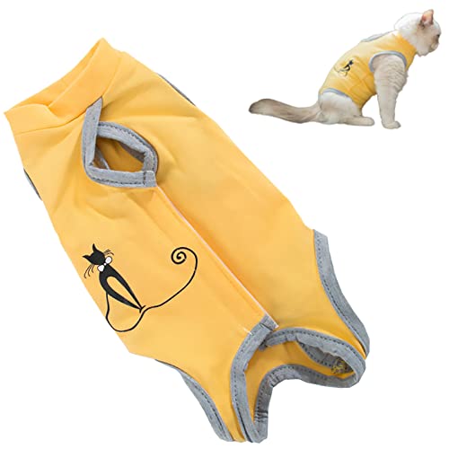 Bgfuni Gato Traje de recuperación,Traje de recuperación de Gato,Cirugía de Mascotas Rehabilitación Destete Ropa antilamido Esterilización de Mascotas Bata quirúrgica Gatitos Ropa fisiológica (L)