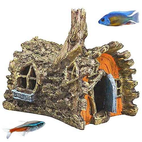 Bhina Adornos De Acuario Cueva Resina,Decoración De Acuario De Resina,Decoraciones del Tanque De Pescados,Decoración Acuario Cueva,Adecuado para Peces Pequeños,Camarones,Cangrejos,Pequeños Reptiles