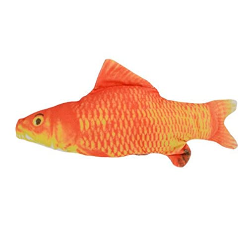 BigBigHundred Simulación Pez Gato Juguete Mascota Pez eléctrico Sensible al Tacto Vibración Golpear Pez Gato Juguete de Peluche Realista - Colorido