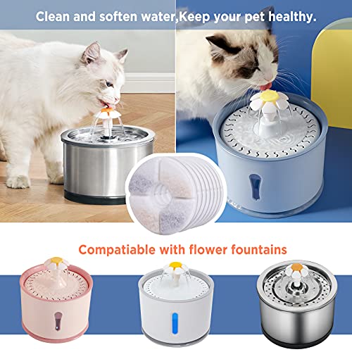Bigqin Filtro de Fuente para Gatos, Filtro de Repuesto para Fuente con Resina y carbón Activado, Filtro de Fuente para Gatos y Perros, Paquete de 8